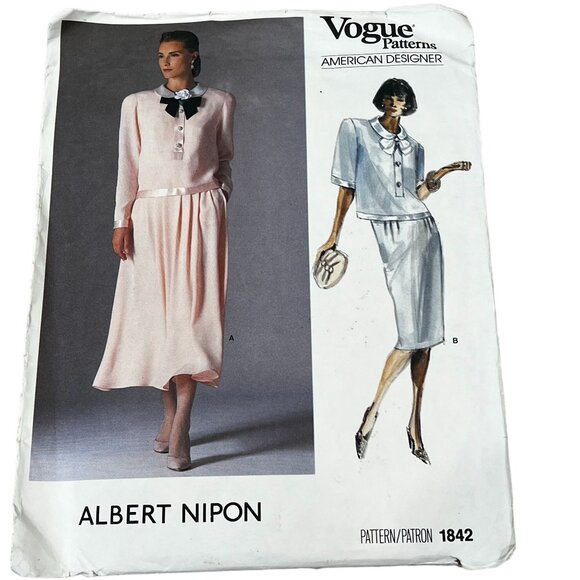 Vogue Sewing Patterns 1842 Albert Nipon American Designer Top & Skirt 12 - Picture 1 of 2